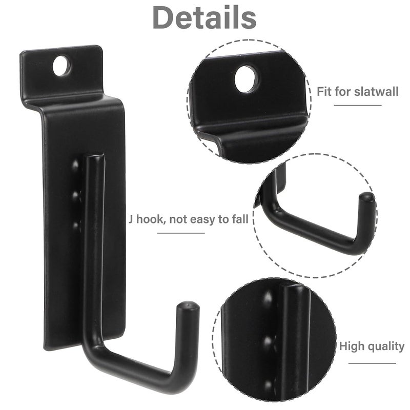 WRINGKIT 25 Pack Small Slatwall Hooks Hangers, J Shaped Slatwall Panel Hooks, 3.25 Inch Heavy Duty Slat Wall Accessories for Efficient Storage, Garage Retail Shop Display - Image 4
